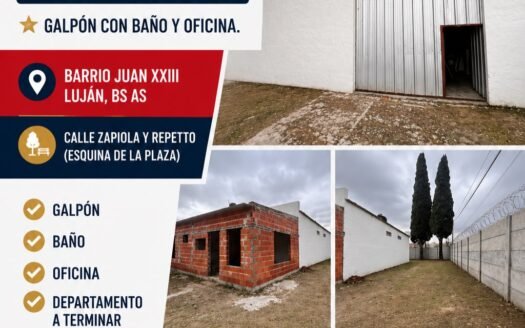 SE VENDE GALPÓN + DEPARTAMENTO A TERMINAR